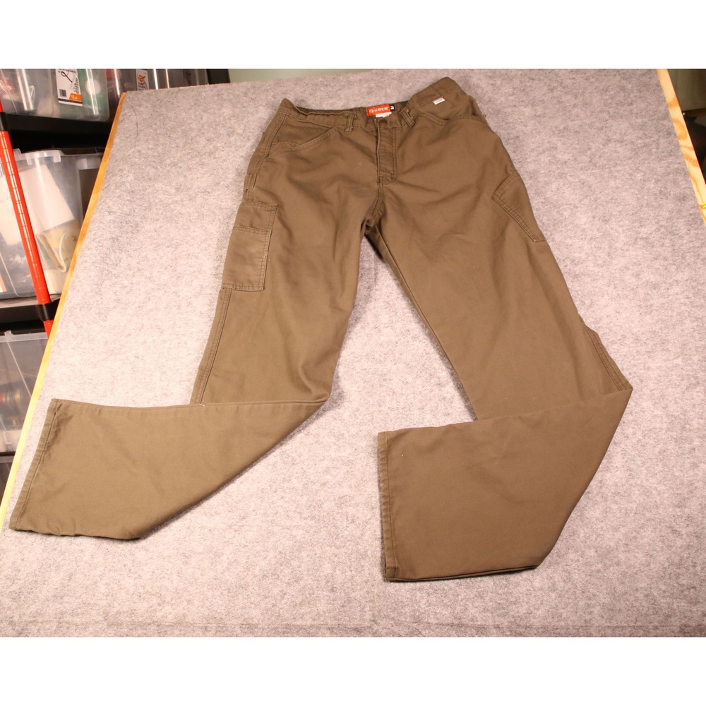 TECGEN FR Mens Flame Resistant Work Pants Green CAT 2 NFPA 2112 34x36 USA Made